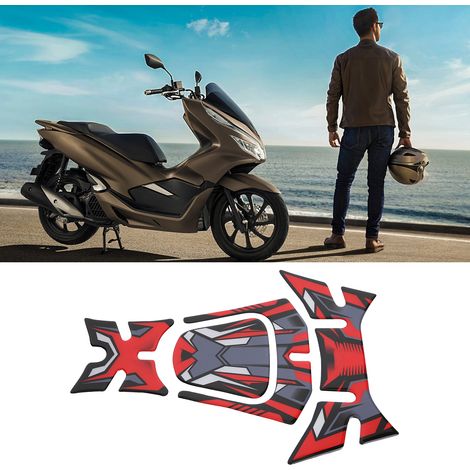 Autocollant réfléchissant pour réservoir de carburant PCX (rouge) pour les motos Honda PCX125 et PCX150 (2018/2019). (1/5)
