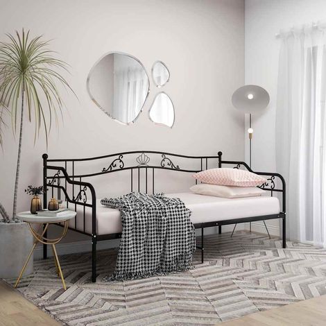 vidaXL Estructura de sofá cama sin colchón metal negro 90x200 cm (1/5)