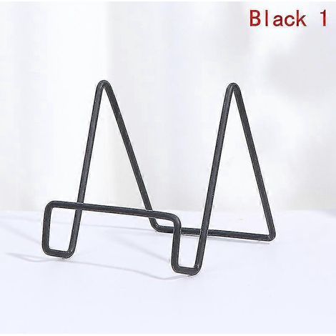 Eisen-Kunst-Präsentationsständer Geschirrständer Teller Schüssel Bilderrahmen Buchhalter Heimdekoration-L-Black 1