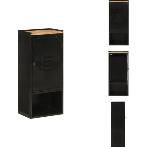 Armoire de salle de bain 40x27x90 cm fer et bois de manguier - Armoire De Salle De Bain - Meuble De Salle De Bain - Rangement Salle De Bain - Stockage Salle De Bain - Design Salle De Bain (1/5)