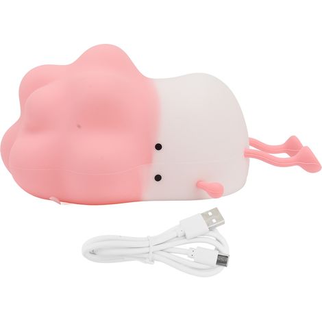 Veilleuse Silicone Chou Rechargeable K1110 Rose Support Téléphone LED Douce 3000K Design Ludique Autonomie 6h (1/5)