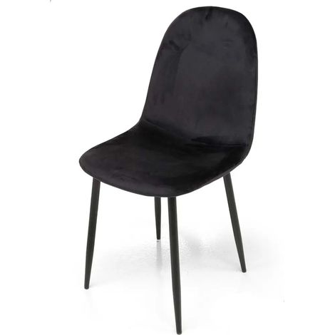 Set 4 sedie imbottite nero cm 52x44x88h