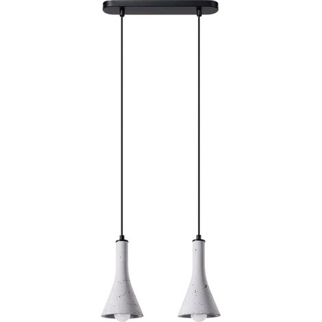 Lámpara colgante Alna 2 luces, cemento (1/5)