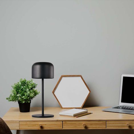 V-TAC VT-1181 Lampe de Table LED 1.5W cct 3in1 couleur noire rechargeable avec USB C Touch Dimmable D86H210mm IP54 - 10450 (1/5)