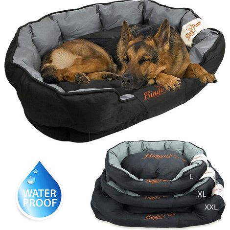 Bingo Paw – Panier chien imperméable XXL – Coussin déhoussable en tissu oxford – Dimensions 70x90x19cm – Antidérapant et lavable en machine