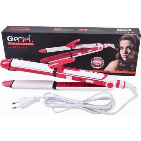 TRADE SHOP - Piastra Capelli Ferro Arricciacapelli Professionale Multistyler 3 In 1 Gm-1958 - (1/5)