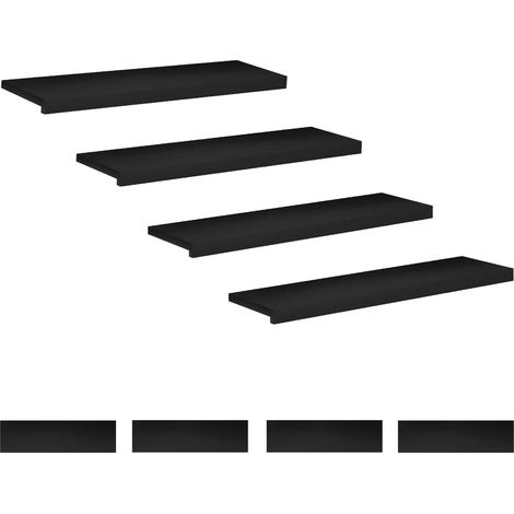 Stair Treads 8 pcs 90 x 25 x 2 cm Black Solid Beech Wood vidaXL (1/5)