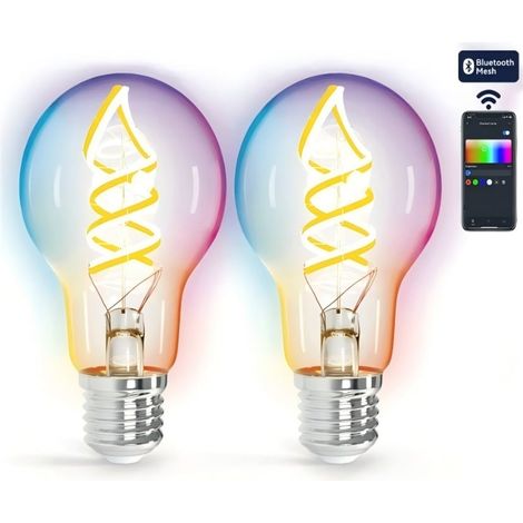 Aigostar Ampoule Filament Vintage ST64 E27 6W CCT Ajustable Verre Dégradé Style Industriel