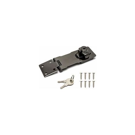 Sicherheitsschloss, 4/10 cm, schwarz, Verriegelungsvorrichtung mit Schlüssel und Schrauben für Haustür- und Garagentürschlösser (1/4)