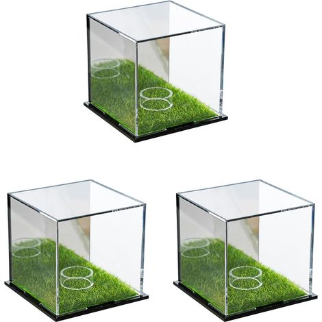 3X Vitrine de Présentation de Balles de Golf, Vitrine Carrée de Présentation de Balles de Golf, Boîte Commémorative, Boîte de Rangement en Miroir Acrylique (1/5)