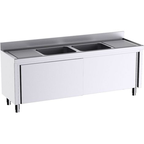 Meuble pour plonges L.2000mm avec Portes Coulissantes - Distform - FP920600