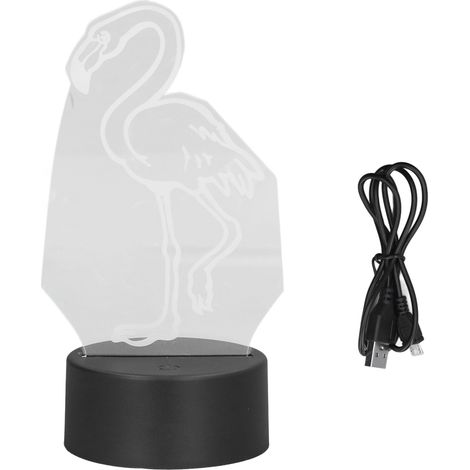 Veilleuse LED 3D Oiseau Mignon 7 Couleurs, Lampe Décorative Tactile USB/Batterie pour Chambre (1/5)