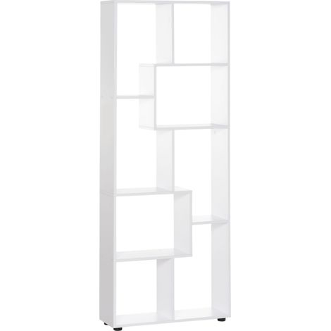 8-Cube Bookcase, Tall Display Shelf, Standing Storage Rack for Study Room, Living Room, 70 x 24 x 178cm, White