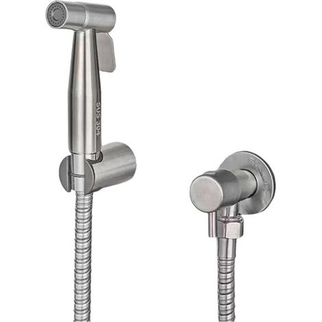 Tête de lave-mains en acier inoxydable 304 Argent, sans plomb, débit d'eau puissant, étanche et hygiénique, convient pour la toilette, les soins des bébés et des animaux de compagnie (1/5)