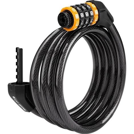 Antivol vélo - HWDIY - Câble acier 12mm - Longueur 2m - Protection imperméable (1/5)