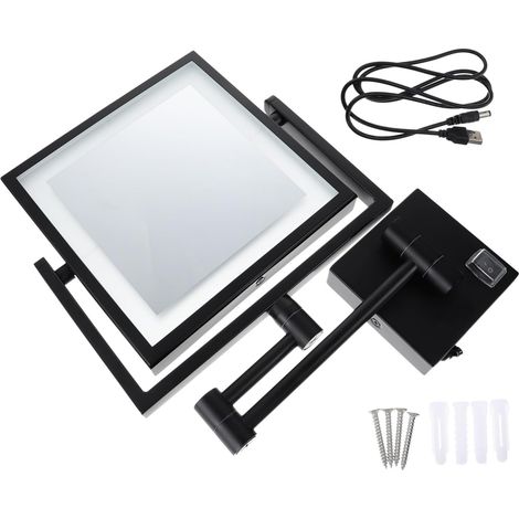 1pièce Miroir De Maquillage LED Mural Pliant Agrandissant pour Salle De Bain Installation Facile Et De Place (1/5)