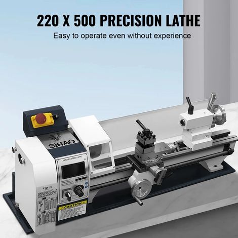 Tornio per Metallo Mini Tornio 220X500Mm 1500W per Foratura a Tornitura Frontale (1/5)