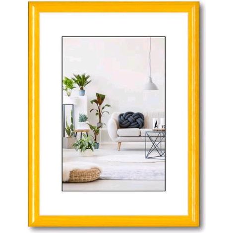 Cornice Foto Portafoto da tavolo da muro COLORS legno di Pino Colore GIALLO 35x50 cm 35x50 cm Colore Giallo