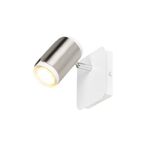 Wandleuchte Wandlampe Wohnzimmer Spot Metall weiß nickel matt Schalter B 12 cm