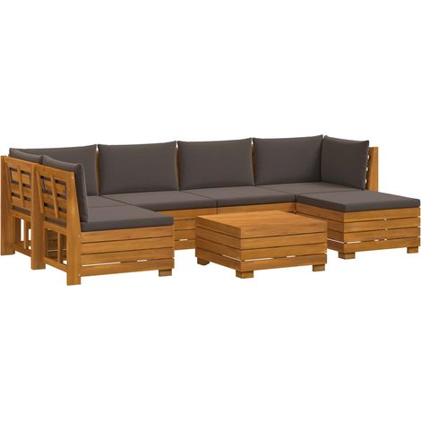 Maison Exclusive - Outdoor-Sofagarnitur mit Kissen 7 Stück Braun