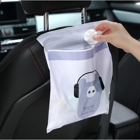 Lot de 15 poubelles de voiture jetables et étanches, sacs poubelle suspendus, violet (1/4)