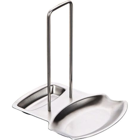 Support Couvercle Repose Cuillère Couteaux Cuillères Fourchettes Spatule en Acier Inoxydable Repose Couvert Porte Couvercle Ustensile Divers de Cuisine Mettre de l'Ordre dans Votre Cuisine (argenté) (1/5)