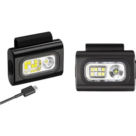 Set di 2 luci LED professionali con clip, con 6 modalità di illuminazione, ricaricabili tramite USB, impermeabili, ideali per la corsa e il jogging.
