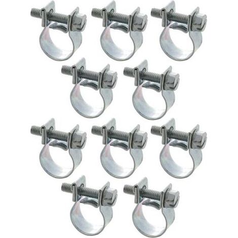 10x Collier de Serrage Mini à Visser Durite Essence Carburant Tuyau Auto Moto Scooter Tondeuse Mobylette Fixation, 6-8mm (1/4)