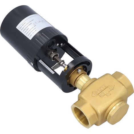 Vanne motorisée électrique 2 voies régulation laiton BSP DN32 AC 24V accessoire industriel contrôle débit (1/5)