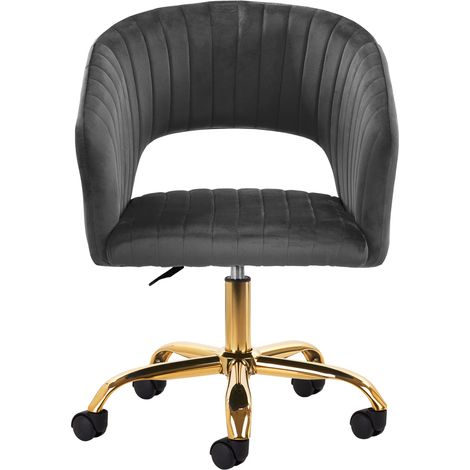 Poltrona girevole 4Rico QS-OF212G in velluto grigio (1/5)