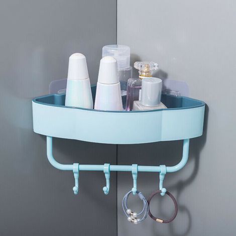Étagère de douche d'angle murale SUNSIOM, support de rangement pour salle de bain, organisateur, gain de place, pour gel douche, savon, cosmétiques (1/5)