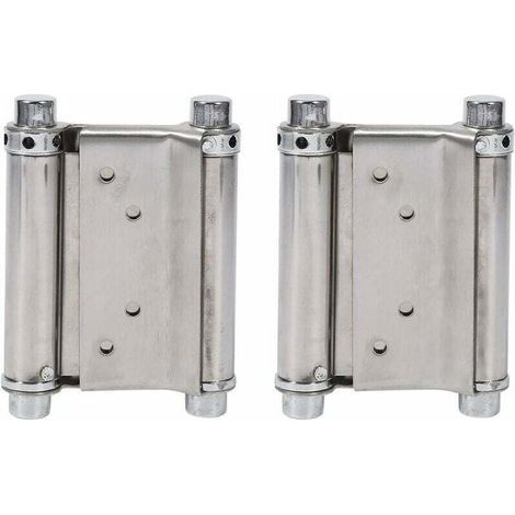 2Pcs Charnières À Ressort Double Action en Acier Inox Charnières de Porte de Saloon Gond Porte Battante, Capacité de Charge Jusqu'à 15 Kg (1/5)