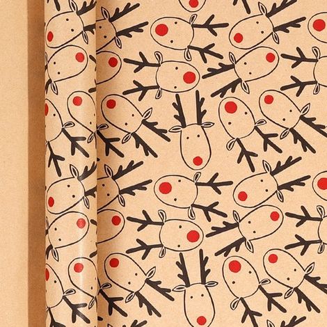 Rouleaux de papier cadeau de Noël - 43 cm x 3 m/rouleau - Parfaits pour emballer les cadeaux de Noël et décorer les fêtes, motif élan (1/5)
