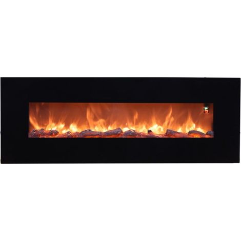 Sined Aprica Chimenea Electrica De Pared De Acero y Cristal 1500w Negro Efecto Llama Led Realista Con 6 Niveles De Intensidad De Luz y Mando a Distancia Para Hogar y Oficina (1/5)