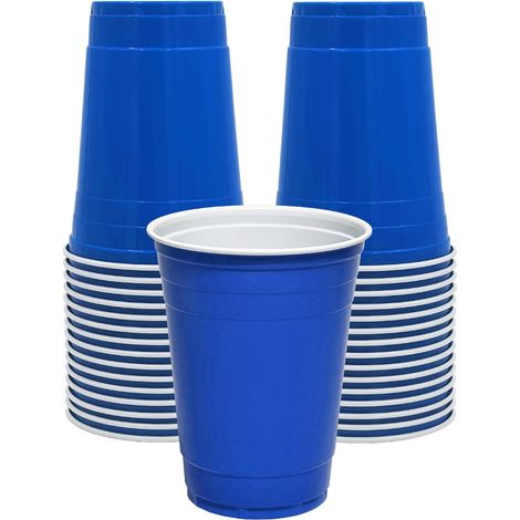 Gobelet De Bière - Jeu De Billard En Plastique 450ml - Pour Fête Et Extérieur - Lot De 25 Pièces - Bleu (1/5)