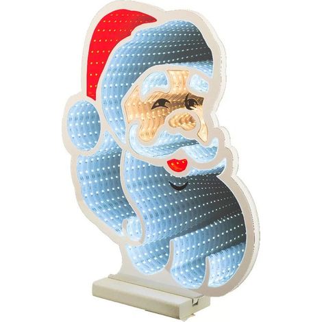 Kaemingk Babbo Natale in Poliresina Bianco Caldo con Luci LED 30 cm