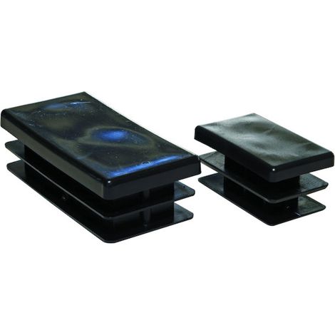 Embout rentrant à ailettes rectanguilaire noir 120 x 60 mm - BOUILLER PLASTIQUES