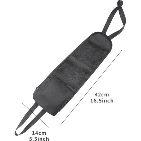 Autositz-Seitenorganizer,Hängeaufbewahrungstasche für den Autositz,Halterung für Handys,Getränke und andere Kleinigkeiten mit Netzfach,42 x 14 cm (1/4)