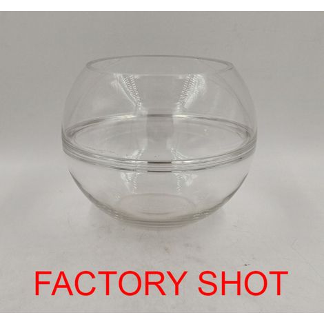 Premier Housewares Room Decor Flower Vase Clear Fish Vase Round Glass Vases For Flowers Black Modern Floor Vase 20 x 20 x 16 (1/5)