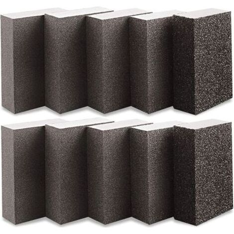 Éponge De Ponçage 10 Pièces Grain 1000-1200 Blocs De Ponçage 70 X 100 X 25 Mm Utilisation Humide Et Sèche Pour Bois Métal Peinture Lavable Et Réutilisable (1/4)