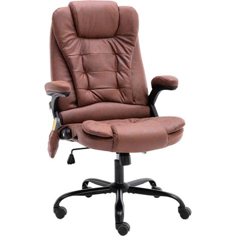 Chaise de Bureau de massage, Ergonomique Siège-Fauteuil avec Accoudoirs de massage marron clair similicuir daim BGT68540 (1/5)