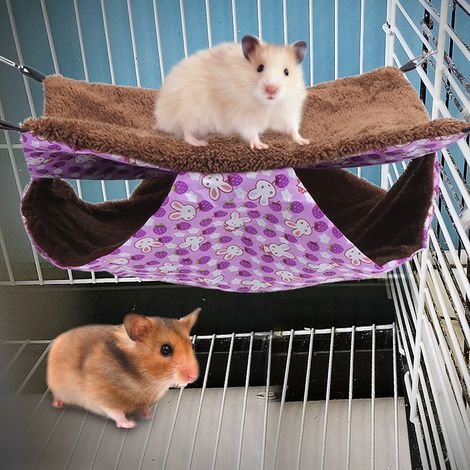 Hamac suspendu double couche chaud Purple Rabbit pour écureuils et petits animaux de compagnie (1/5)