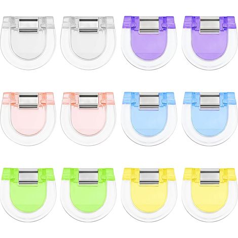 Lot de 12 Pinces à Ourlet réglables pour Pantalons et Chemises, Pinces réutilisables pour raccourcir Jeans et Poignets, Fixations antidérapantes pour vêtements (1/5)