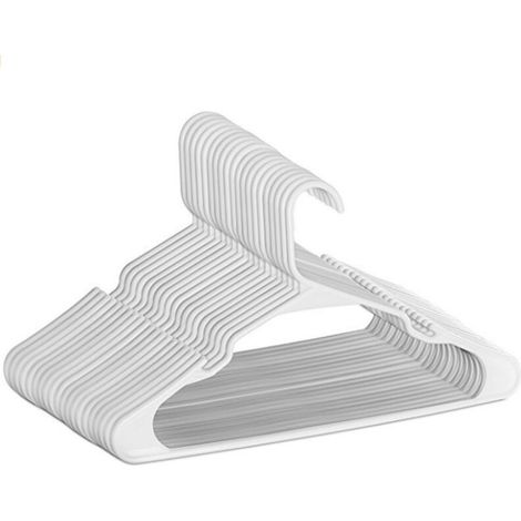 30 Grucce in plastica bianca da 42 cm per capi delicati (1/5)