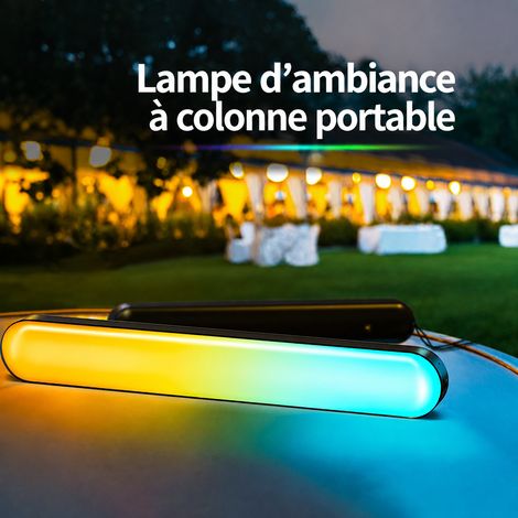 Lampe d'ambiance LED RGB extérieure colonne à rythme musical 10W PS+ABS batterie lithium 5 × 4,5 × 35 cm 500 g – Livraison gratuite (1/5)