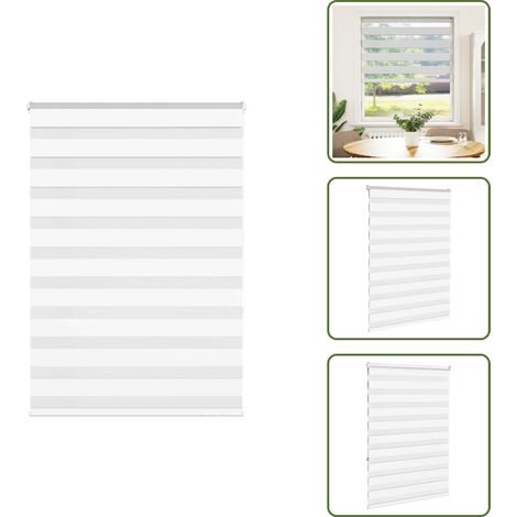 vidaXL Zebrarollo Weiß 100x150 cm Stoffbreite 95,9 cm Polyester (1/5)