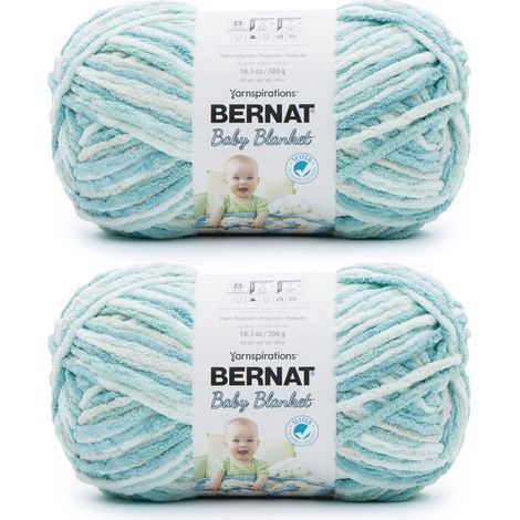 Lot de 2 paquets de 300 g de fil de couverture pour bébé - Polyester - 6 super volumineux - 200 m - Tricot/crochet (1/5)