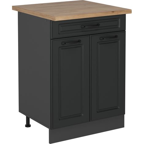 Meuble cuisine R-Line, Anthracite campagne, 60cm , PT Chêne, Vicco