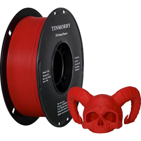 Filament d'imprimante 3D, PETG avec renforcement en fibre de verre, haute stabilité dimensionnelle, PETG-GF Rouge (1/2)