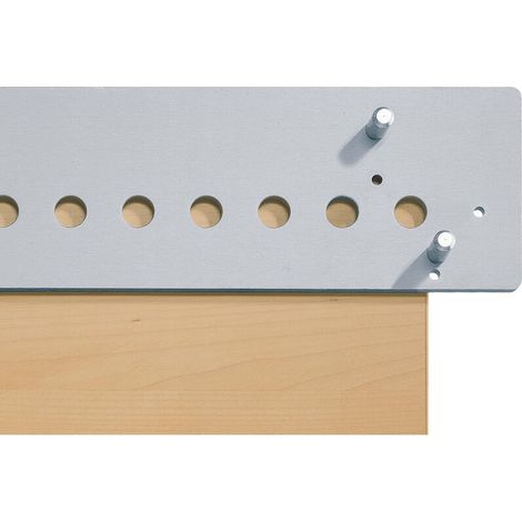 Hettich – Gabarit de perçage Accura 32 – Barre de perçage 1000 mm en aluminium – 3 goujons d'arrêt pour perçage système 32